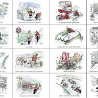 'Super 16' Cartoon Postcard Set